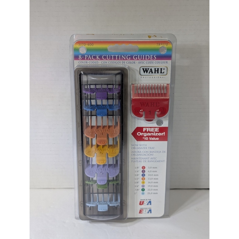 Wahl 3170400 8 Color Coded Cutting Guides with Organizer